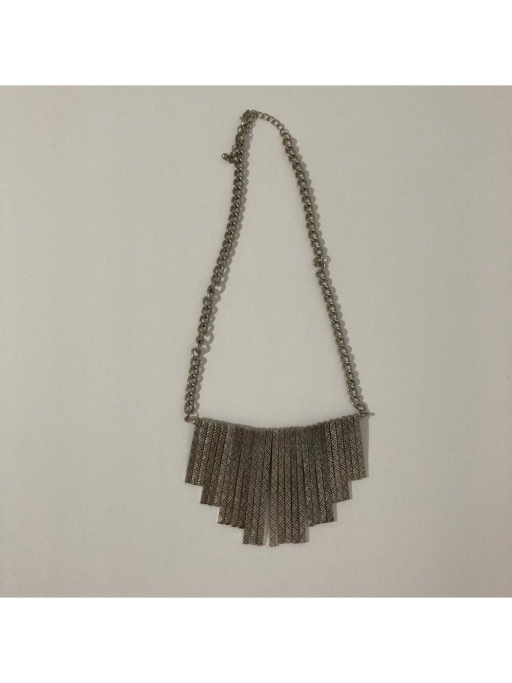 Statement Necklace Silver tone Egyptian Cleopatra Adjustable